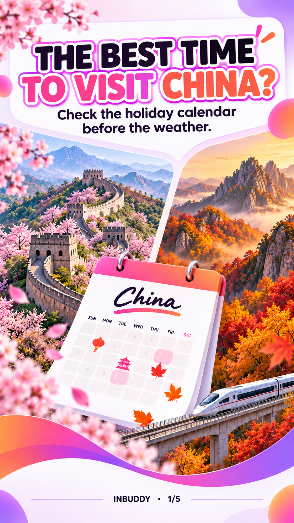 Best time to visit China in spring or autumn with a holiday calendar reminder